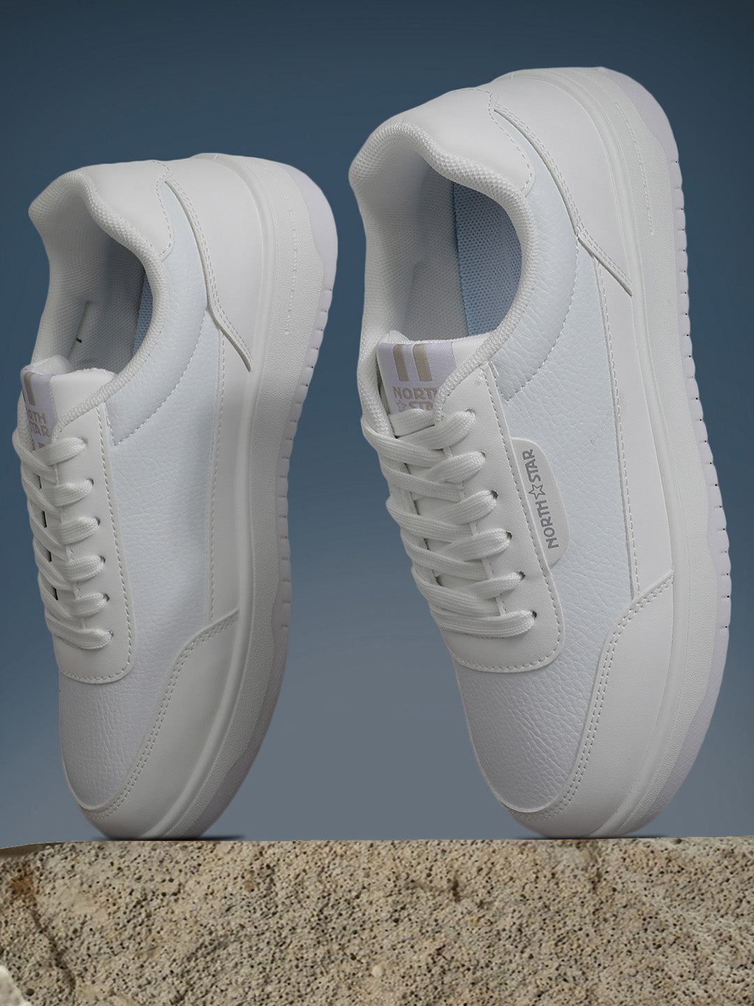 North Star Women White Casual Lace-up Sneakers - White - View 6