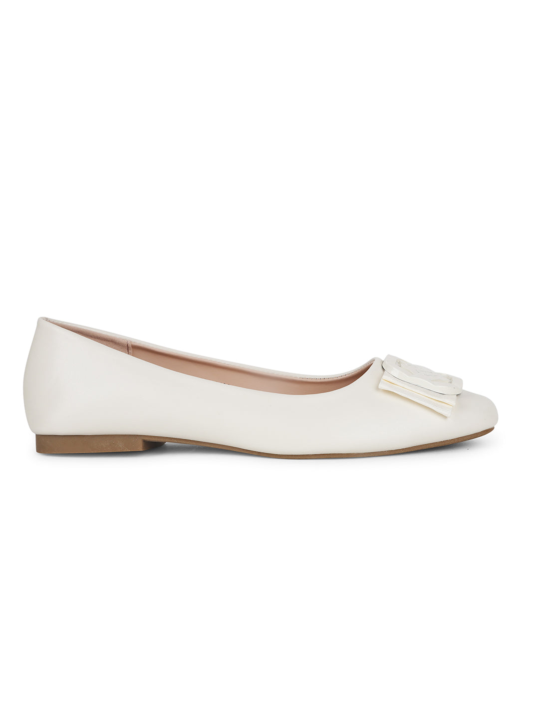 Bata Women Off White Casual Ballet Flat - Off White - View 2