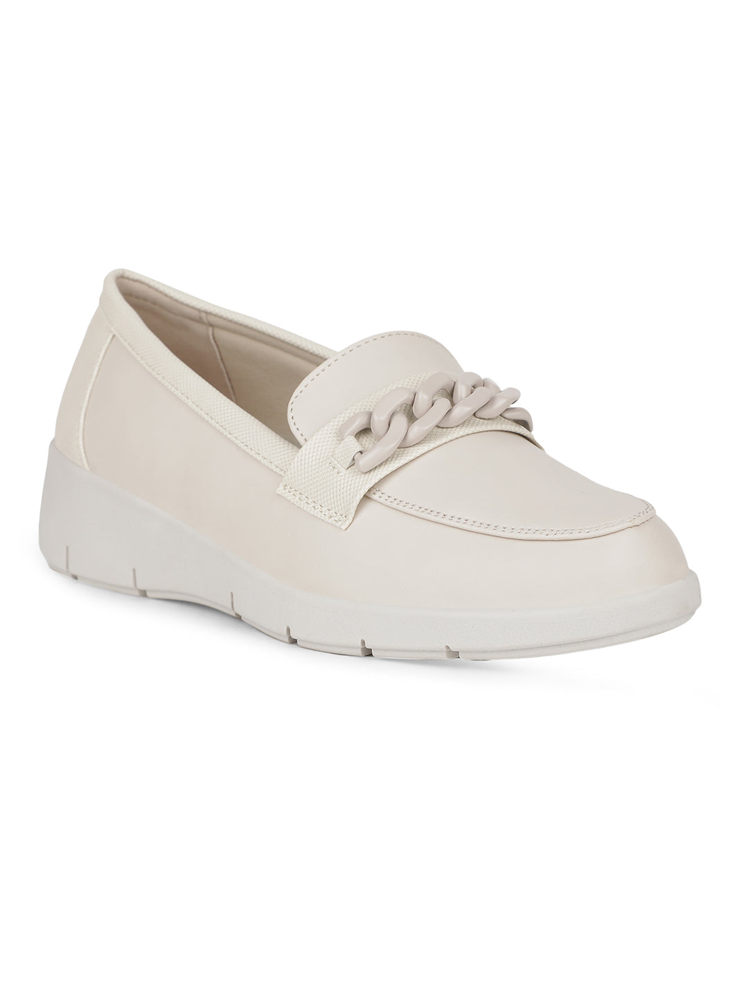 Bata Comfit Women Off White Casual Slip-on Moccassins - Off White - View 1