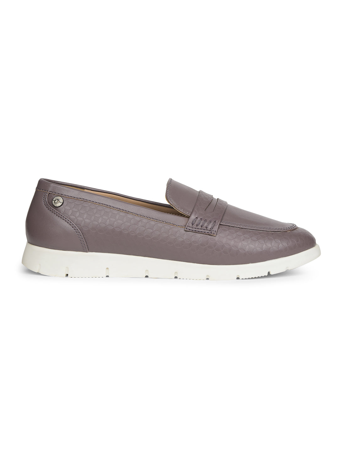 Bata Women Grey Casual Slip-on Loafers - Grey - View 2