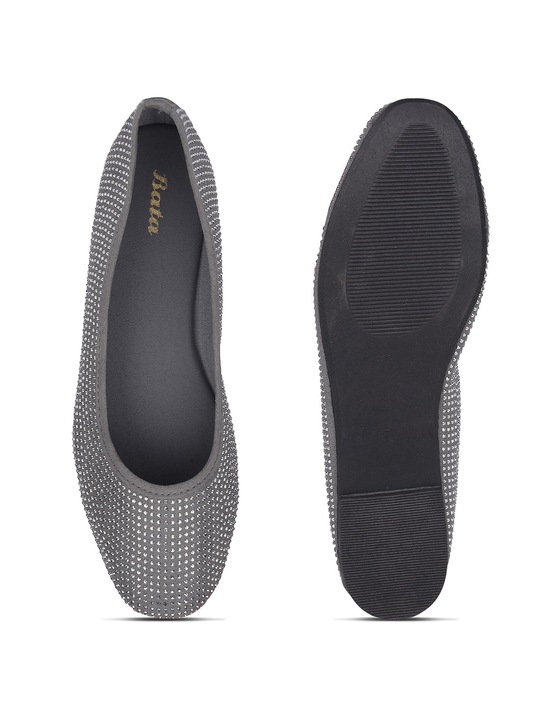 Bata Women Grey Casual Ballet Flat - Grey - View 4