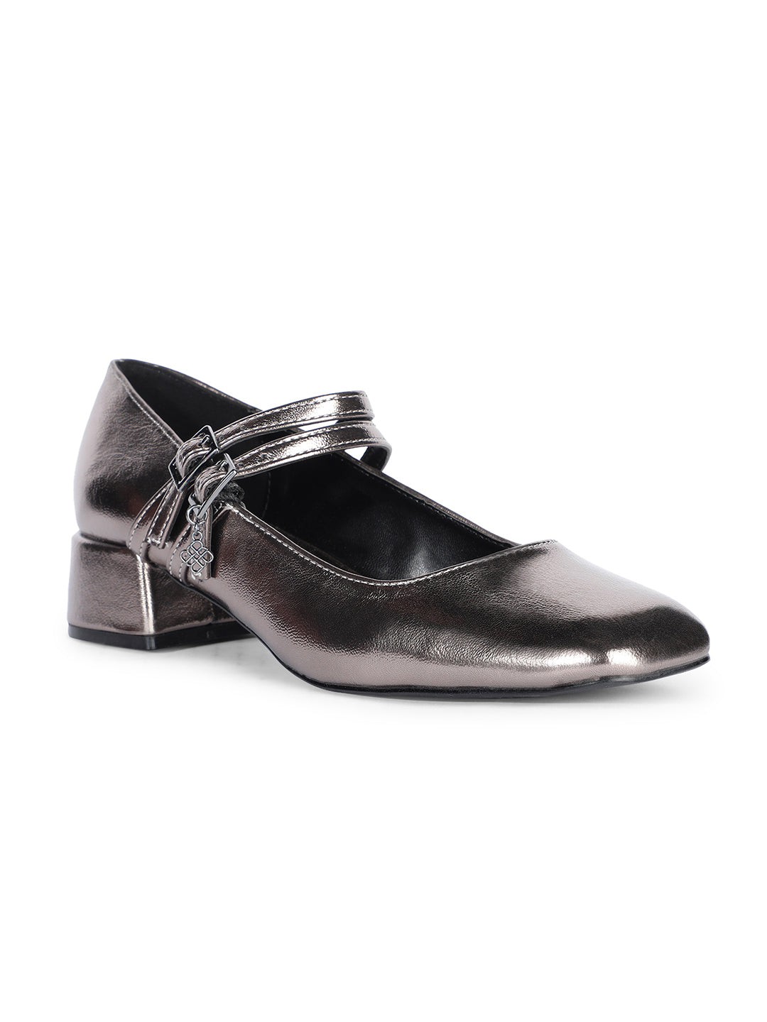 Bata Women Gunmetal Pointed-Toe Block Heel Mary Jane - Gunmetal - View 1