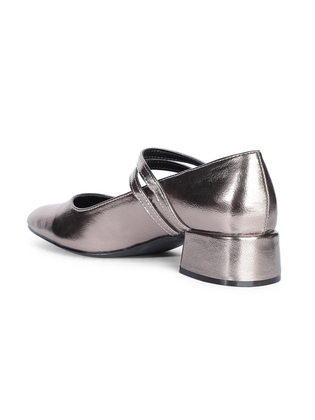 Bata Women Gunmetal Pointed-Toe Block Heel Mary Jane - Gunmetal - View 3