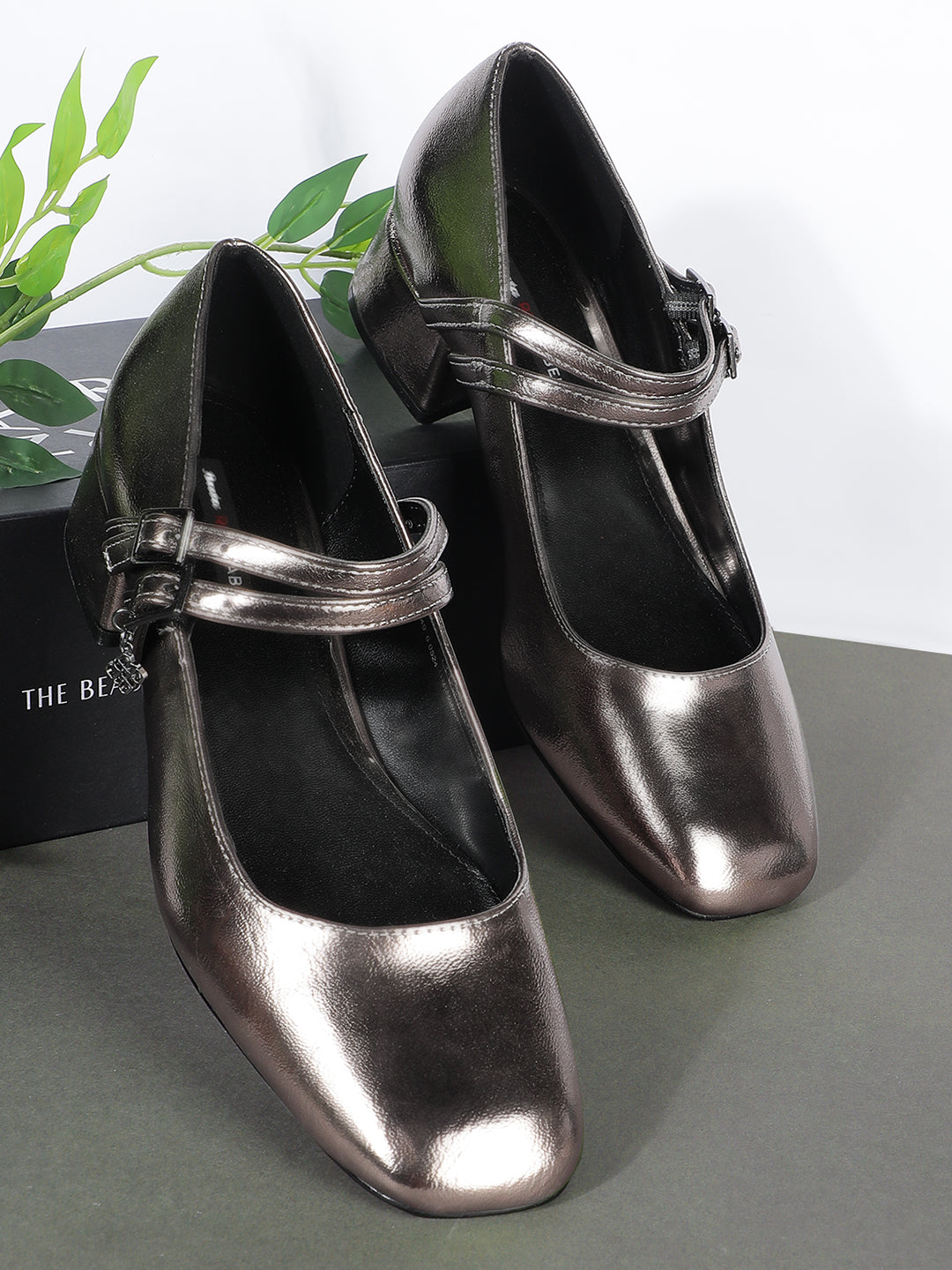 Bata Women Gunmetal Pointed-Toe Block Heel Mary Jane - Gunmetal - View 6