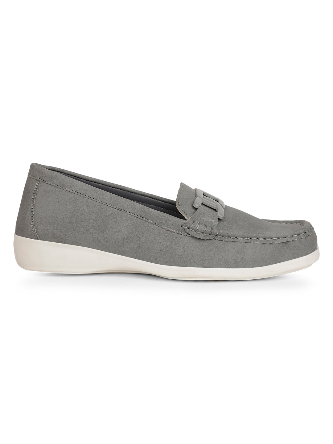 Bata Women Grey Casual Slip-on Loafers - Grey - View 2