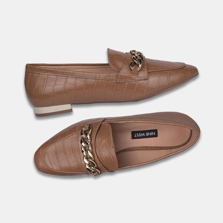 Nine West Women Dark Brown Casual Slip-on Loafers