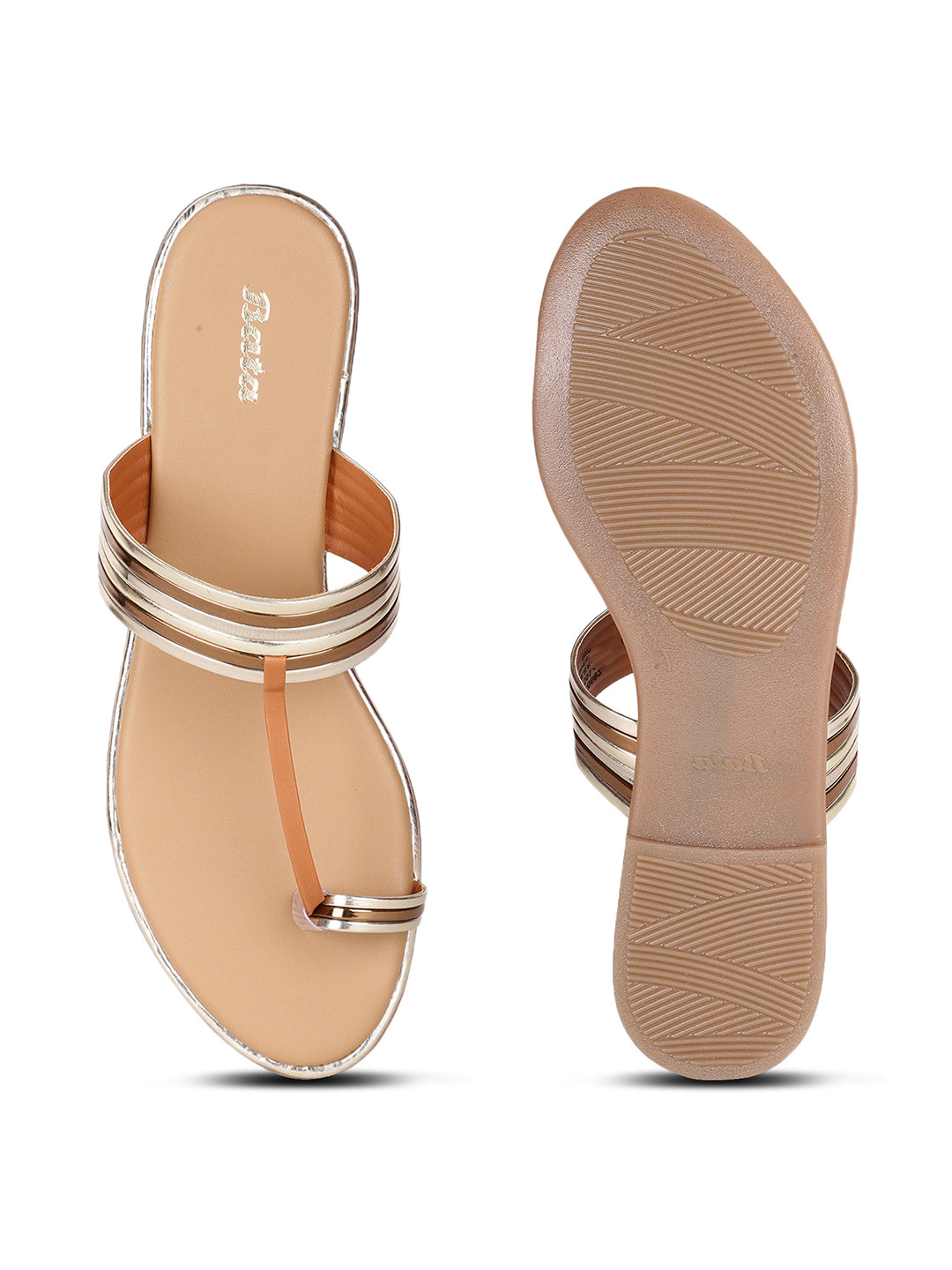 Bata Women's Brown Casual Toe Ring Flats - Brown