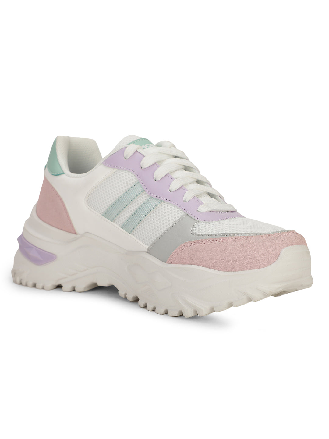 North Star Women Pink Casual Lace-up Sneakers - Pink - View 1
