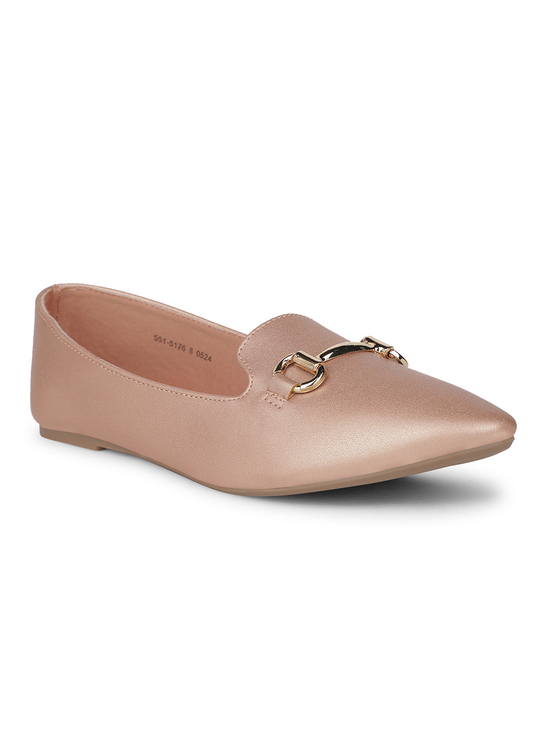 Bata Women Rose Gold Casual Ballet Flat - Rose Gold - View 1