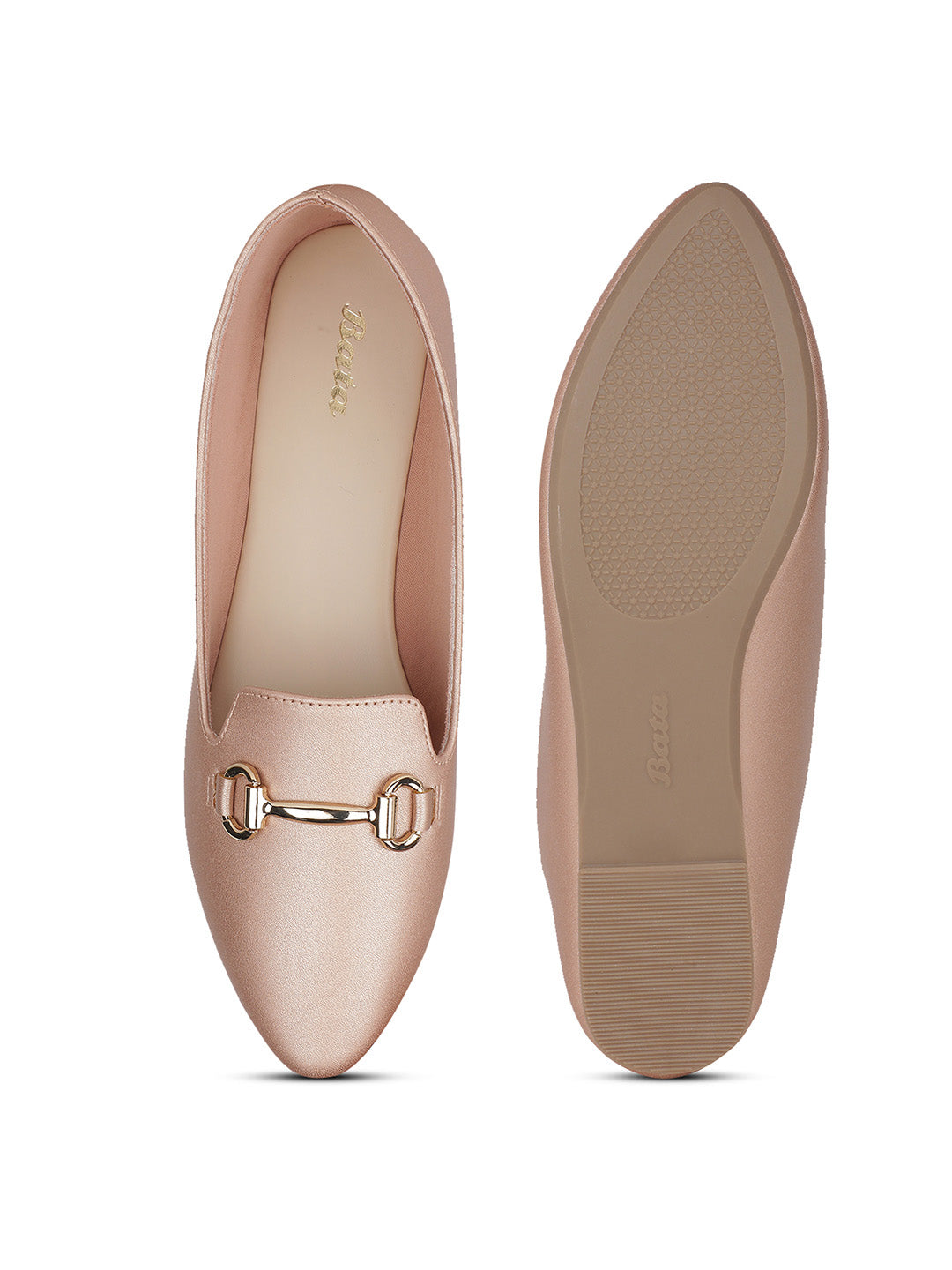 Bata Women Rose Gold Casual Ballet Flat - Rose Gold - View 4
