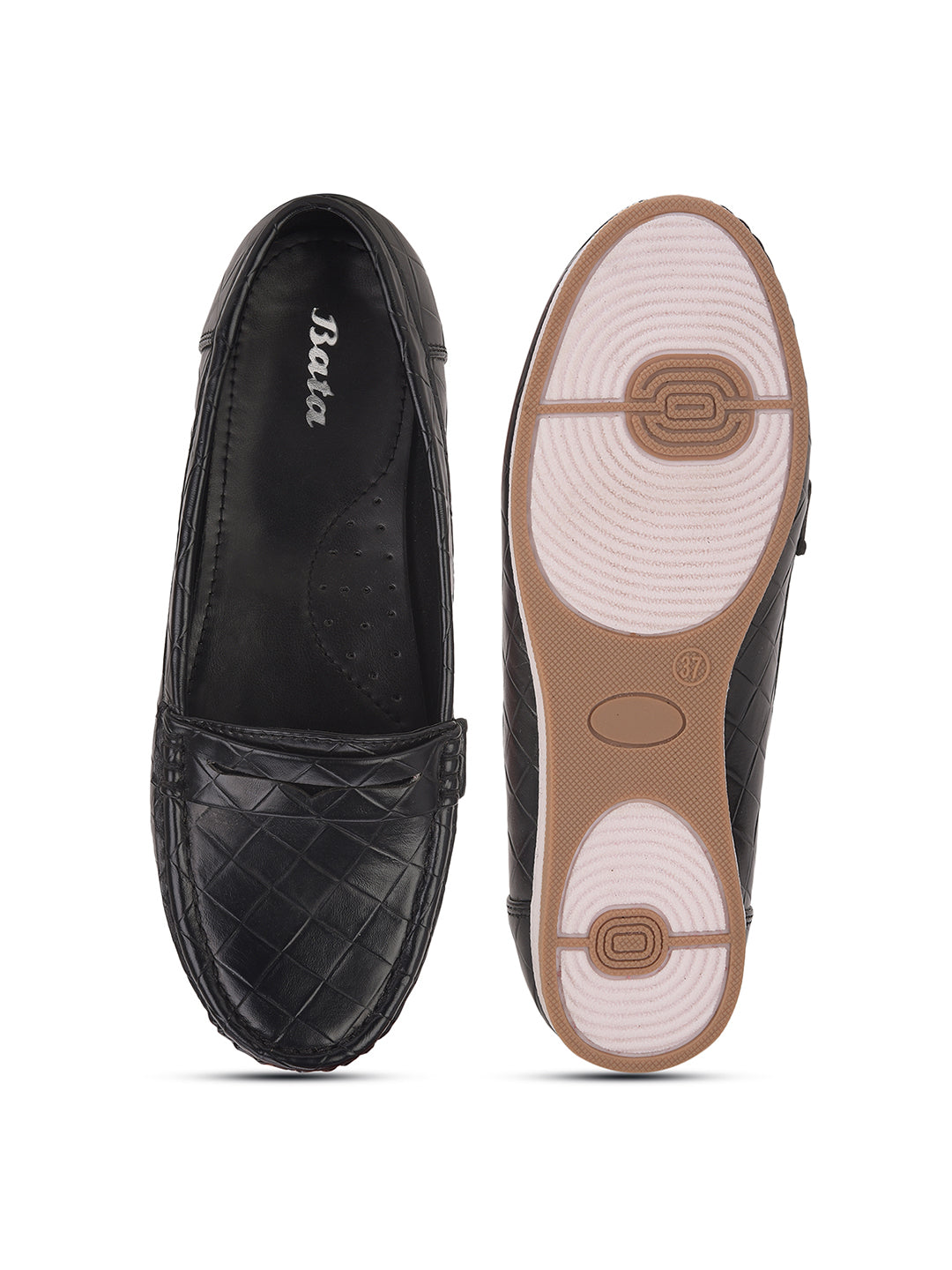 Bata Women's Black Casual Slip-on Loafers - Black