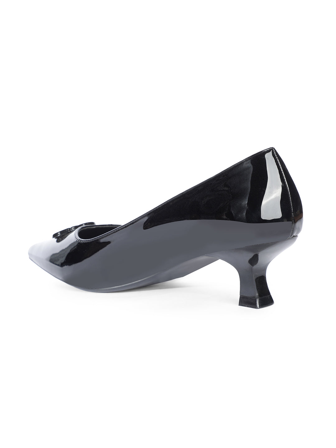 Bata Women Black Pointed-Toe Kitten Heel Pump - Black - View 3