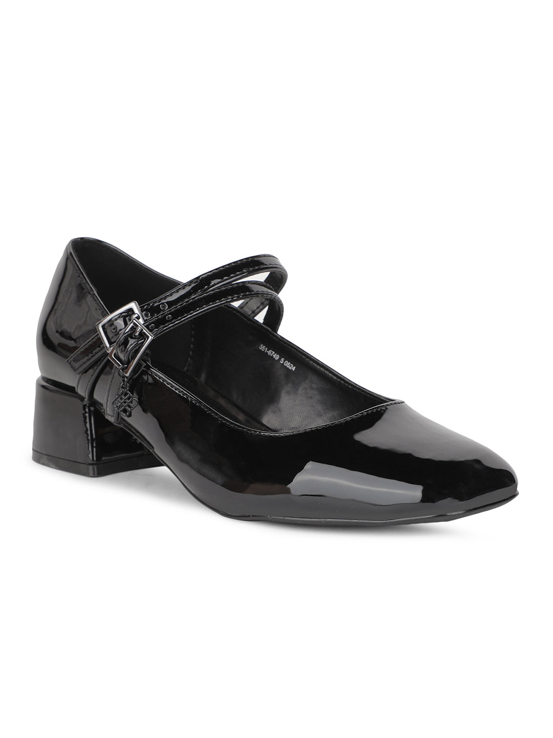 Bata Women Black Square Toe Block Heel Mary Jane - Black - View 1