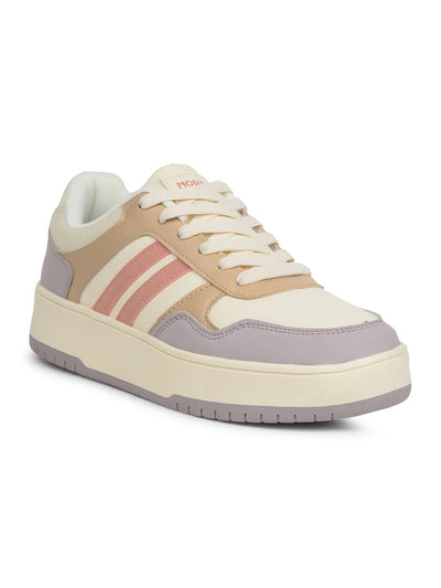 North Star Women's Beige Casual Lace-up Sneakers - Beige