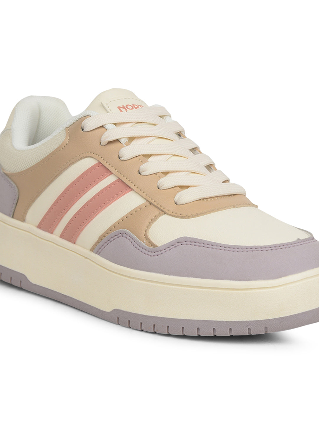 North Star Women's Beige Casual Lace-up Sneakers - Beige