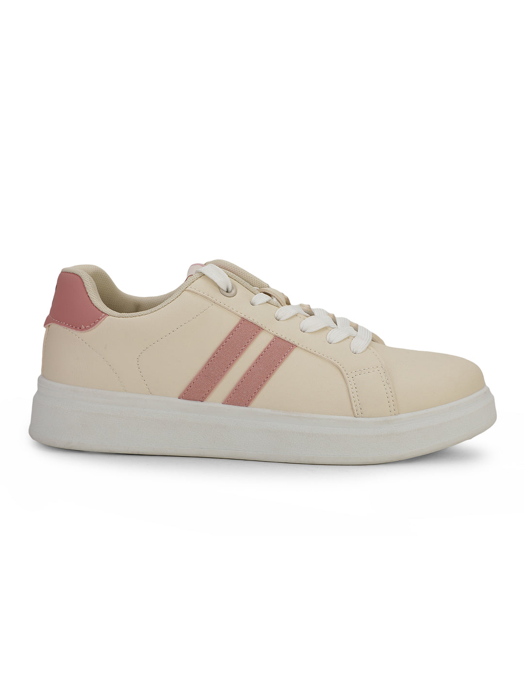 North Star Women Beige Casual Lace-up Sneakers - Beige - View 2
