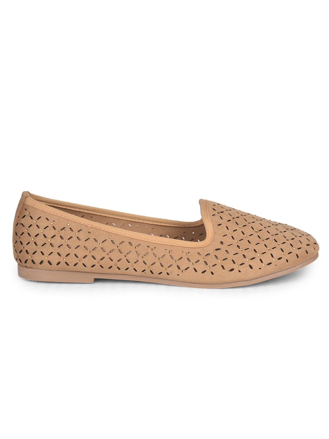 Bata Women's Beige Flat Ballerina Shoes - Beige