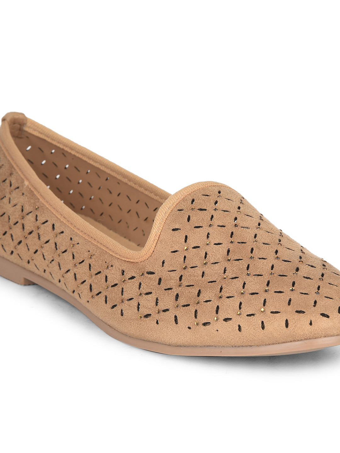 Bata Women's Beige Flat Ballerina Shoes - Beige