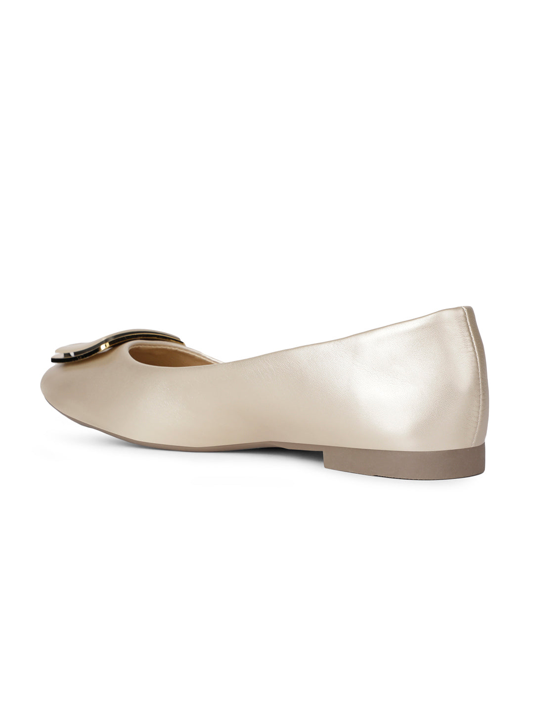 Bata Women Gold Casual Ballet Flat - Gold - View 3