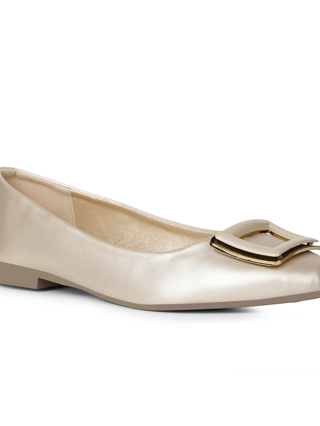 Bata Women Gold Casual Ballet Flat - Gold - View 5