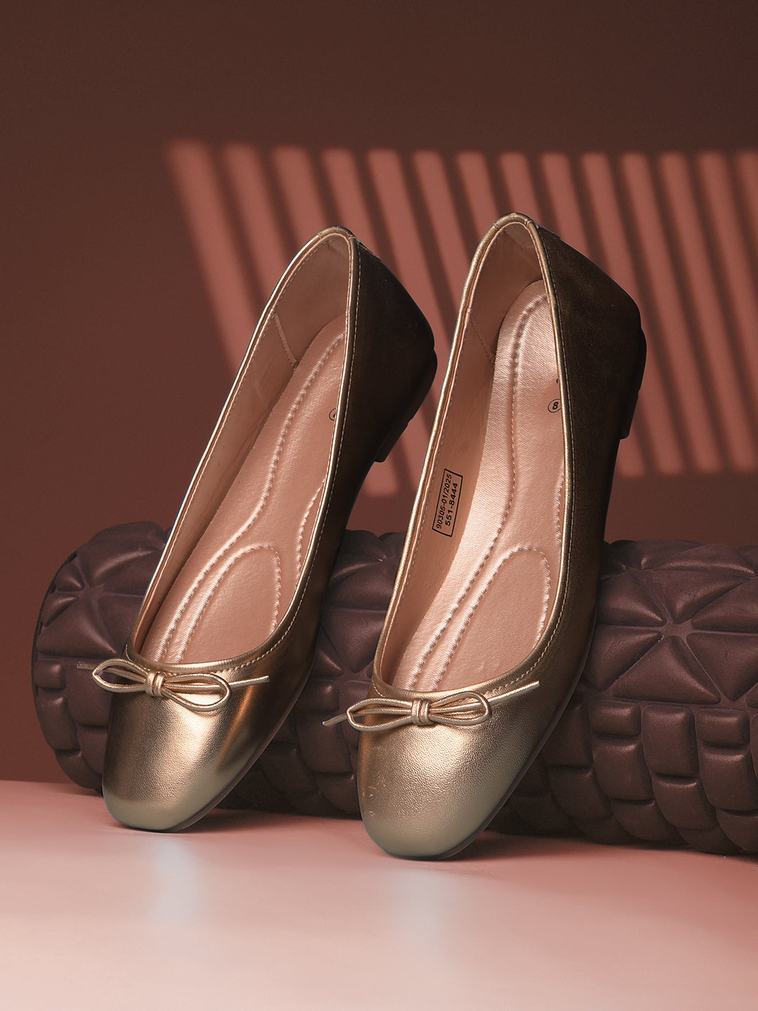 Bata Women Gold Casual Ballet Flat - Gold - View 6