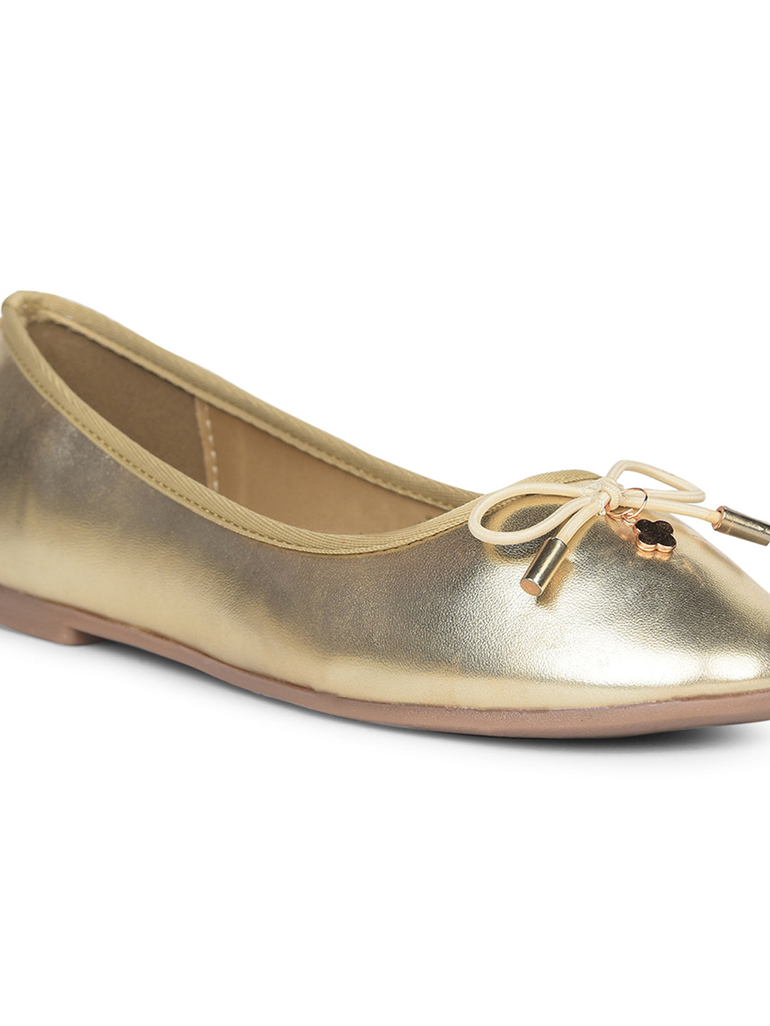 Bata Women Gold Casual Ballet Flat - Gold - View 5