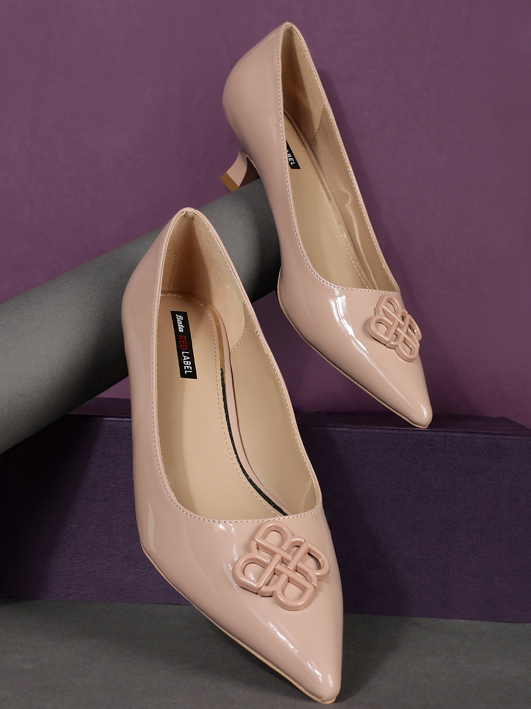 Bata Women Beige Pointed-Toe Kitten Heel Pump - Beige - View 6