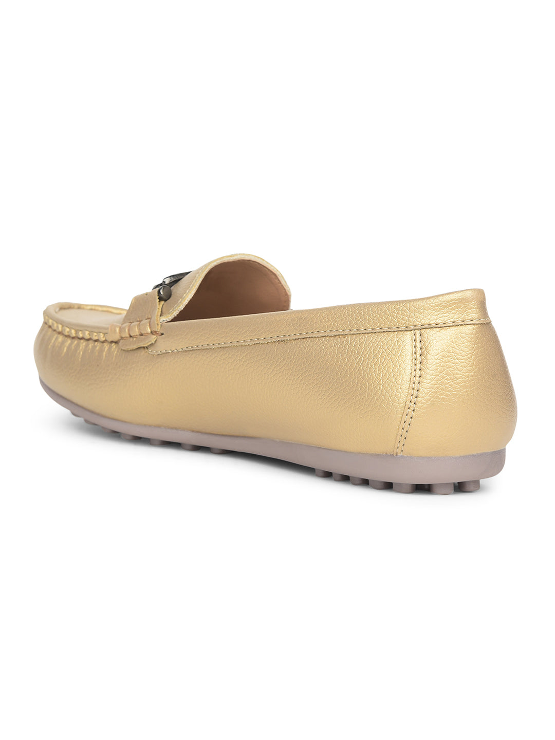 Bata Women Gold Casual Slip-on Loafers - Gold - View 3