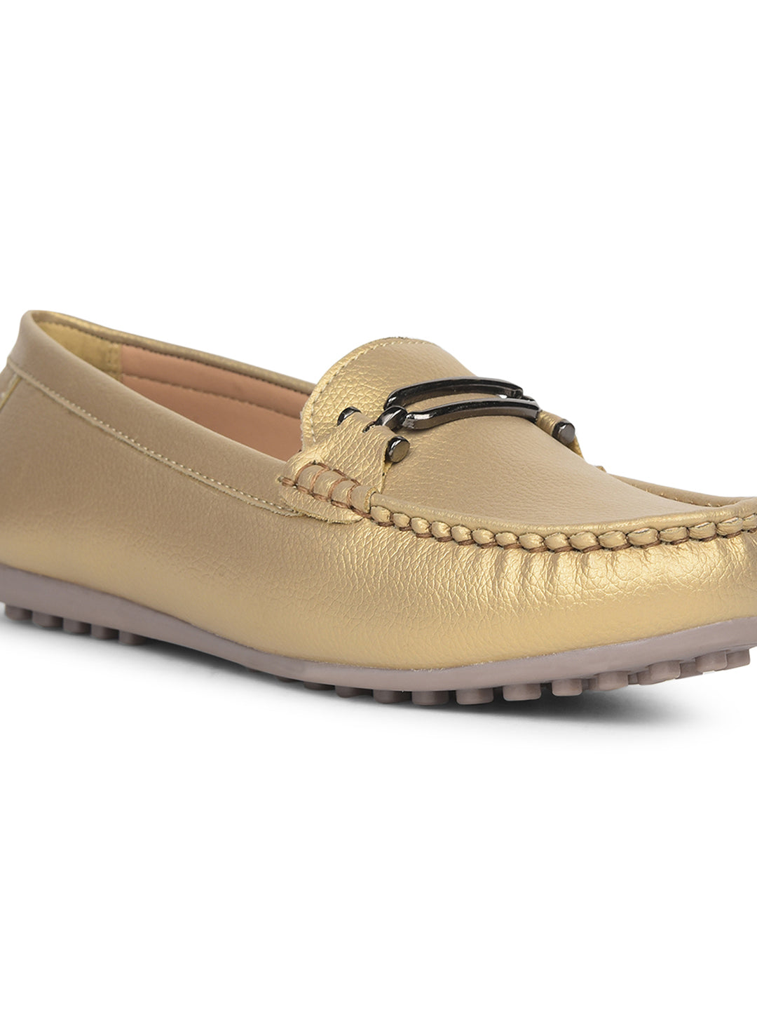 Bata Women Gold Casual Slip-on Loafers - Gold - View 5