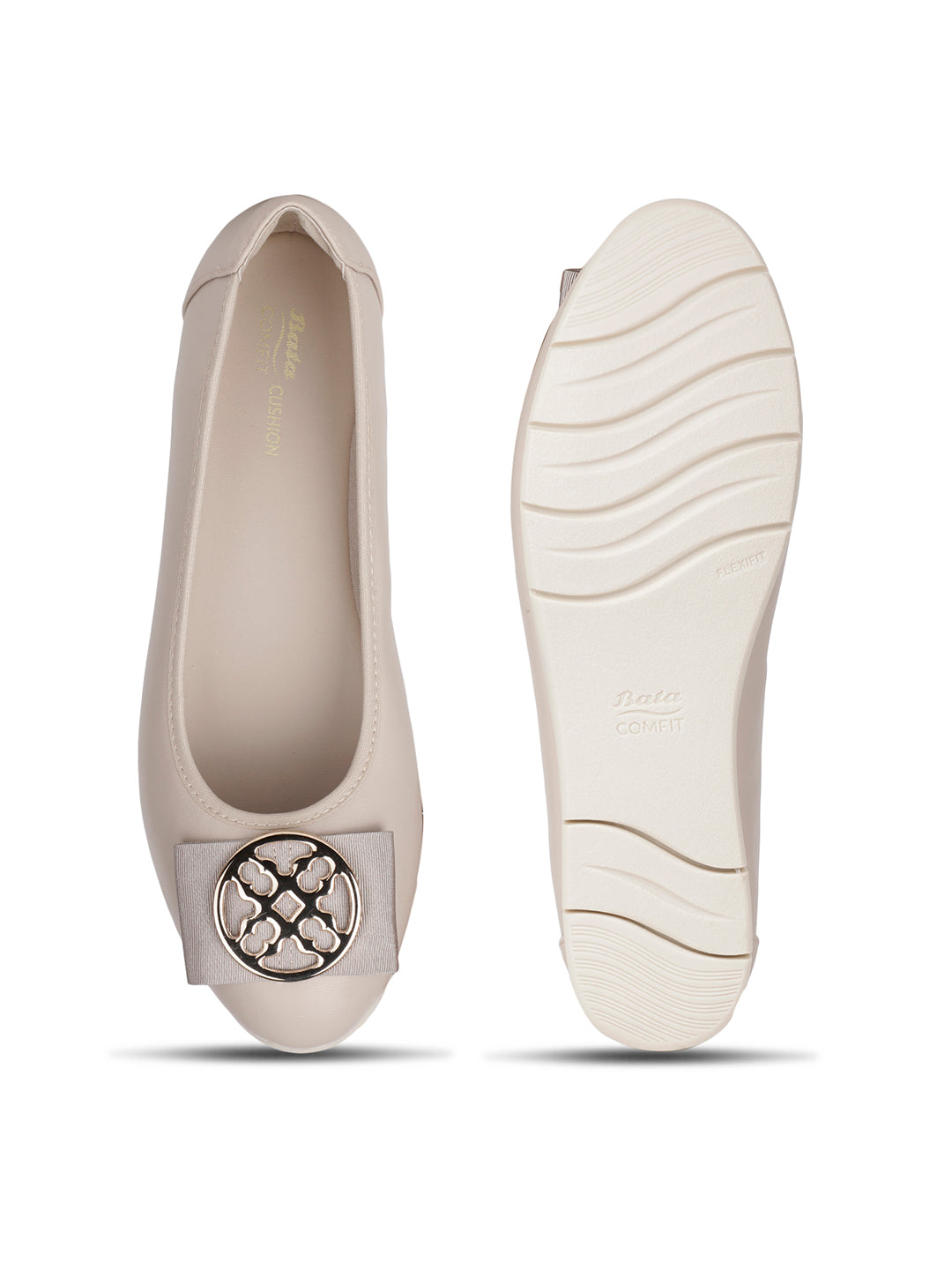 Bata Comfit Women Beige Casual Ballet Flat - Beige - View 4