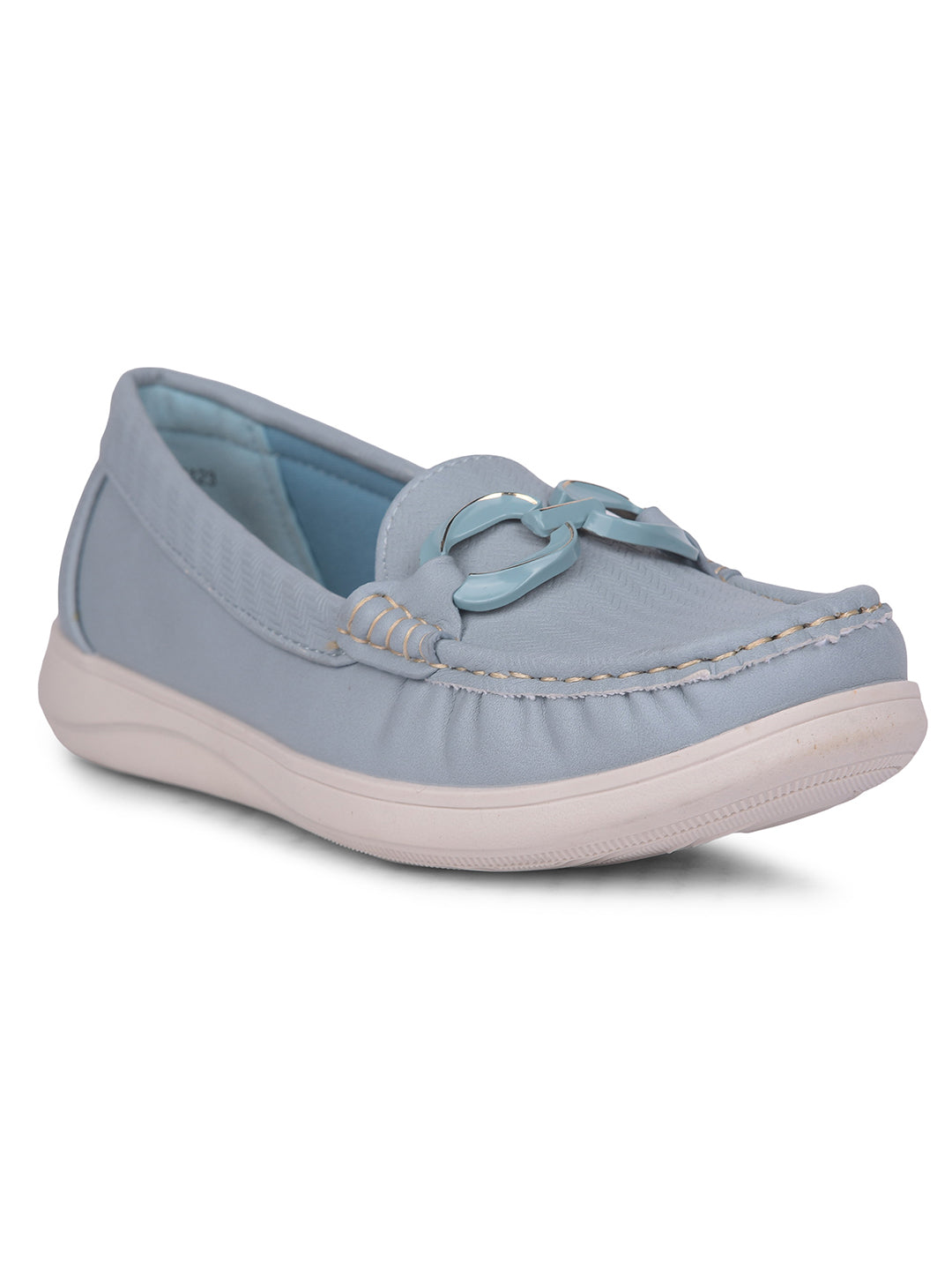 Bata Comfit Women Light Blue Casual Slip-on Moccassins - Light Blue - View 1