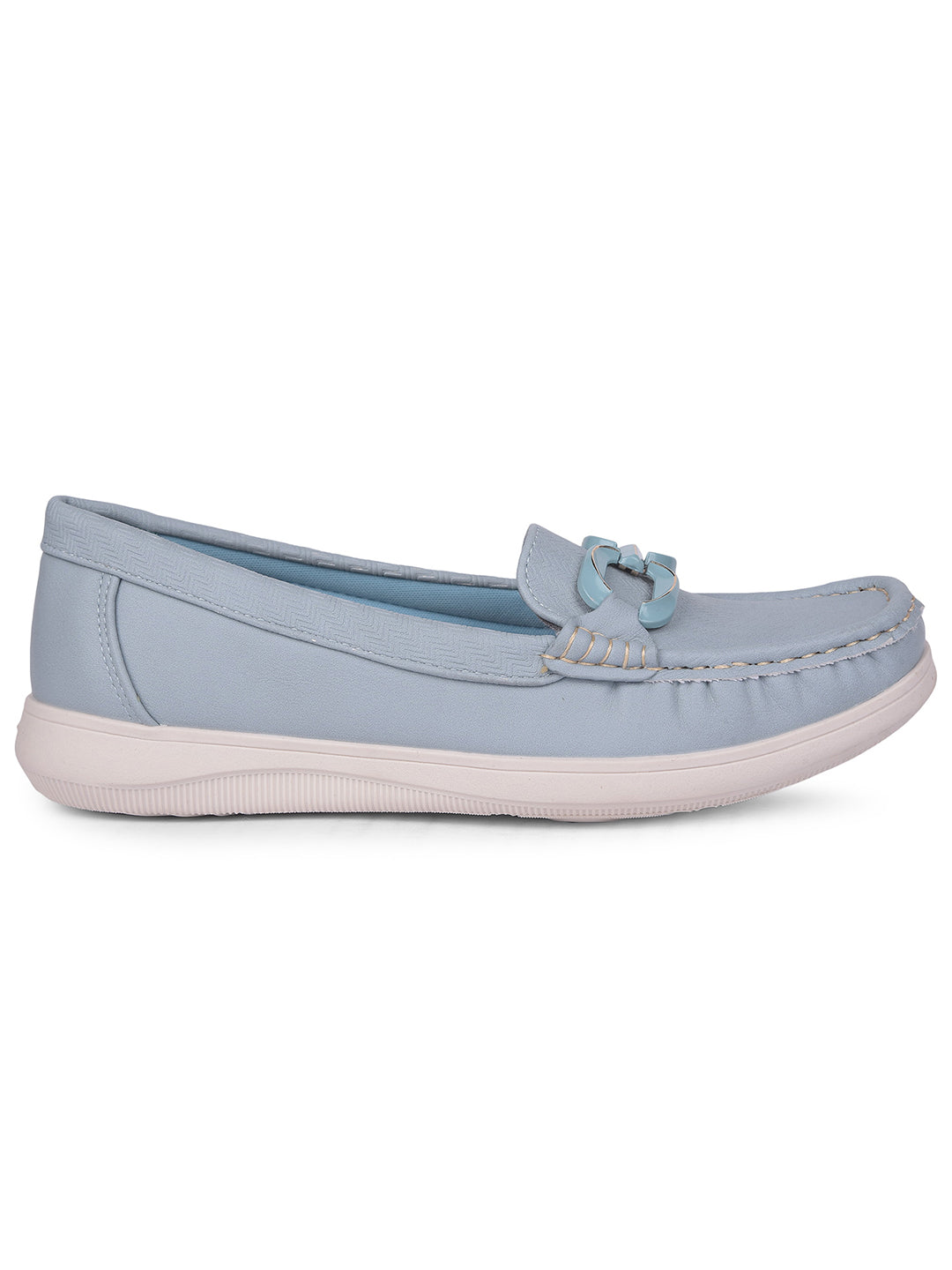 Bata Comfit Women Light Blue Casual Slip-on Moccassins - Light Blue - View 2