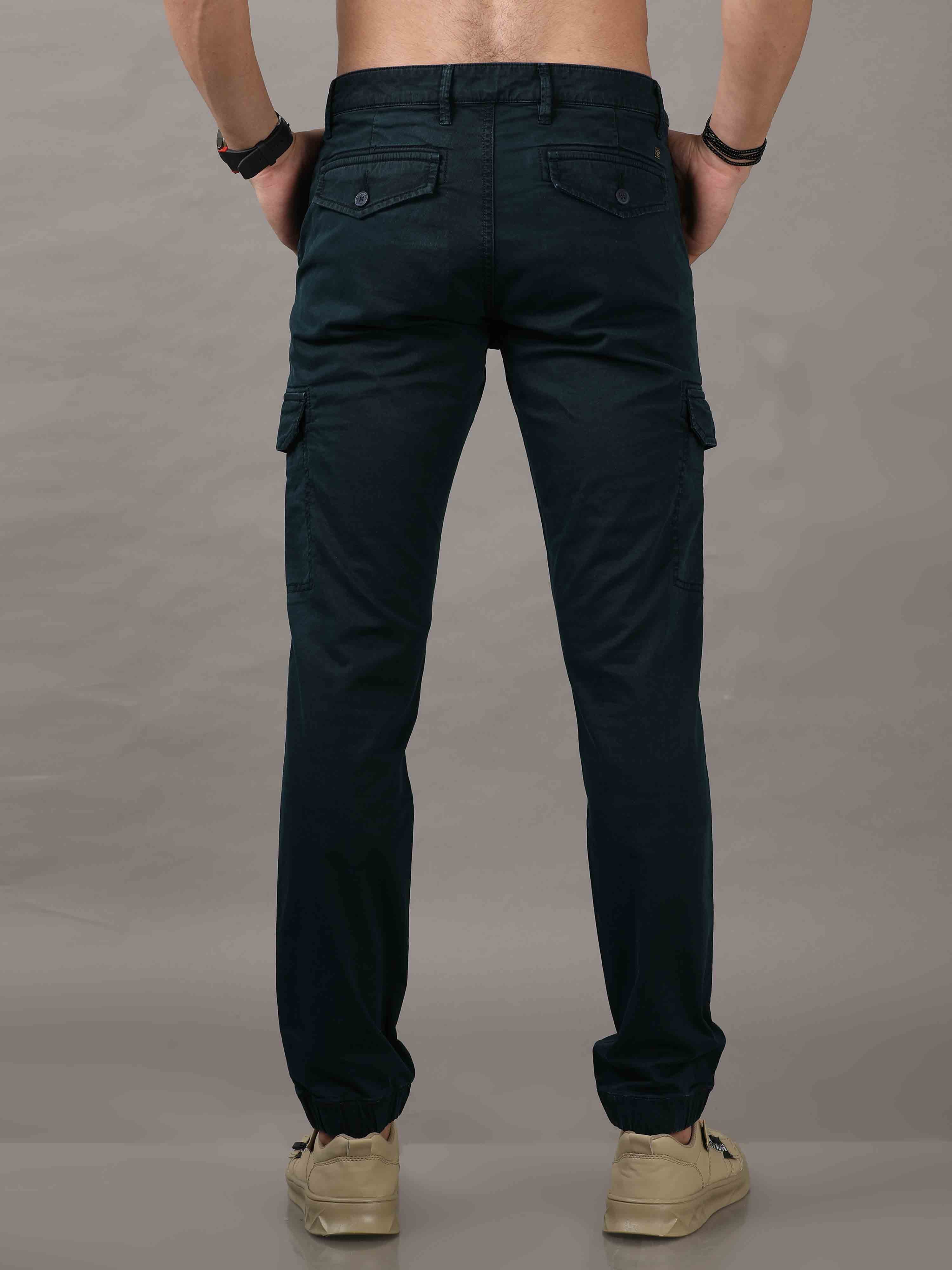 Men's Navy Cargos Pant Solid Casual Joggers