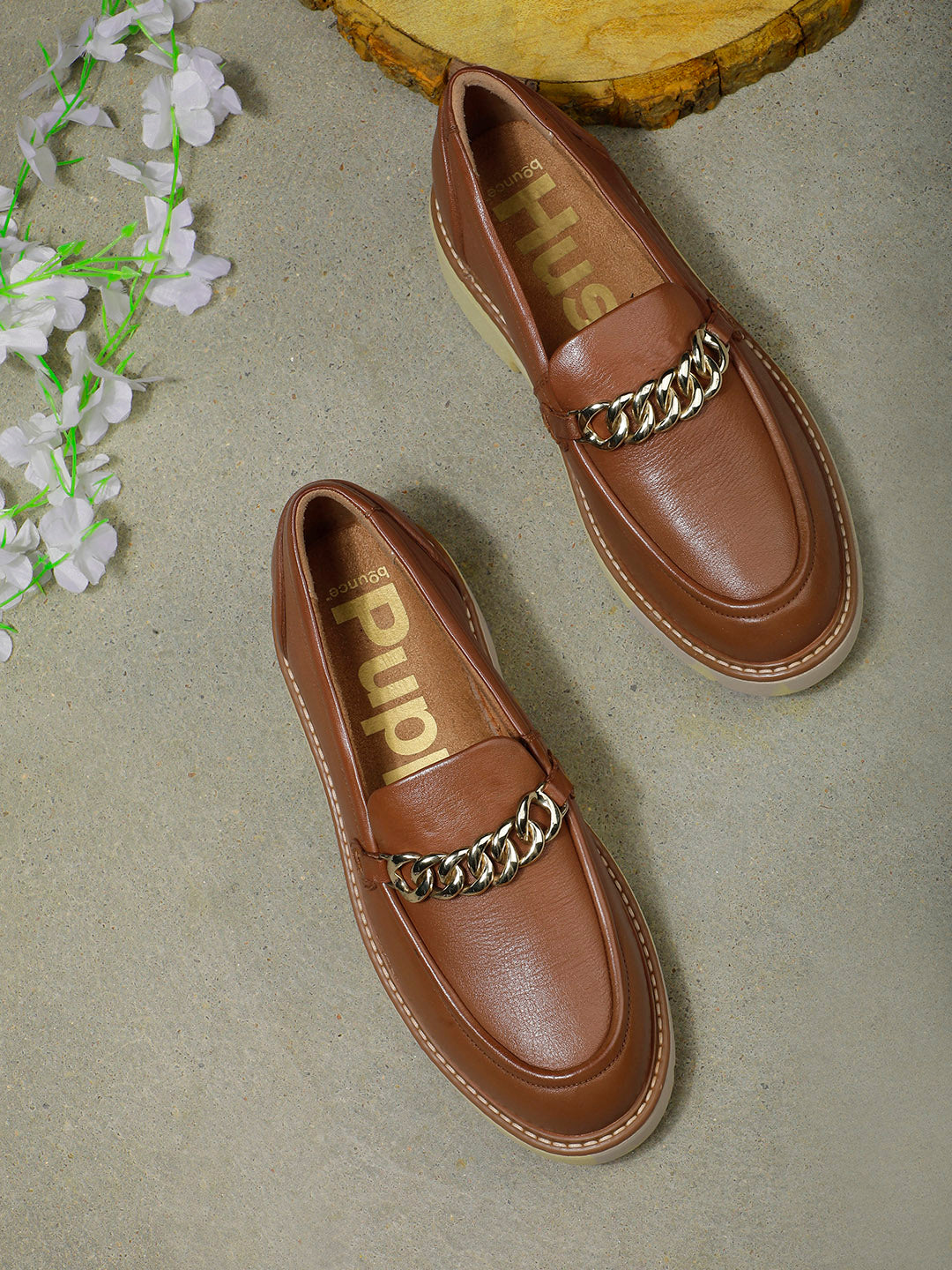 Hush Puppies Women Tan Casual Slip-on Loafers - Tan - View 6