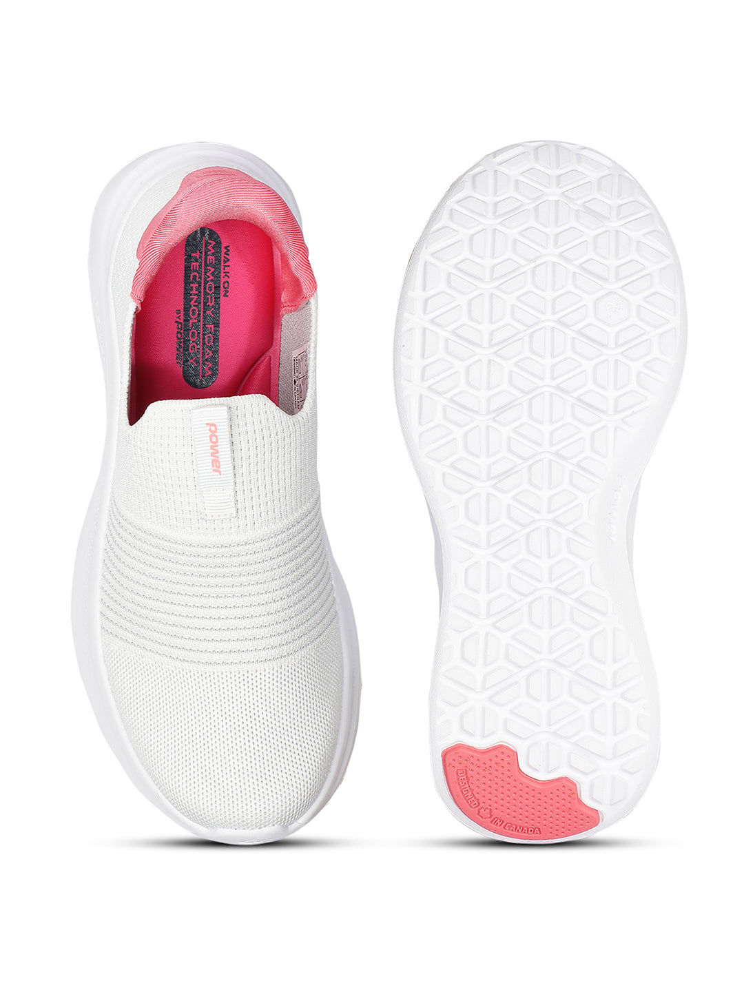 Power Women White Slip-on Sports Shoes - White - View 4