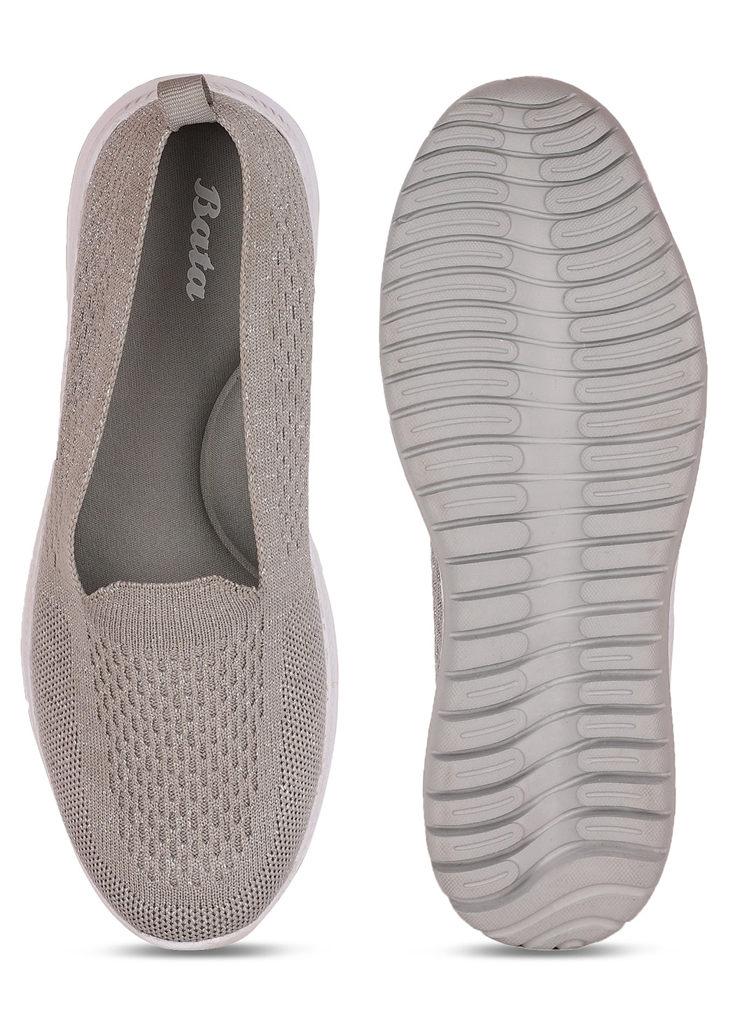 Bata Women Casual Slip-on Shoes - Grey - View 4