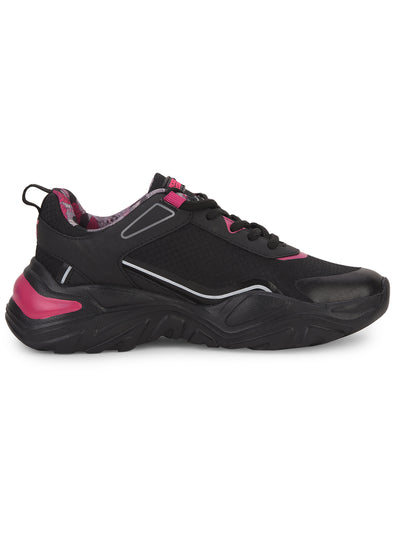 North Star Women's Black Casual Lace-up Sneakers - Black