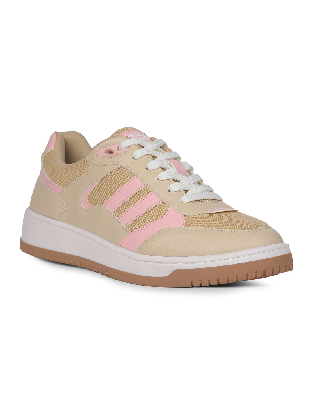North Star Women Beige Casual Lace-up Sneakers - Beige - View 1