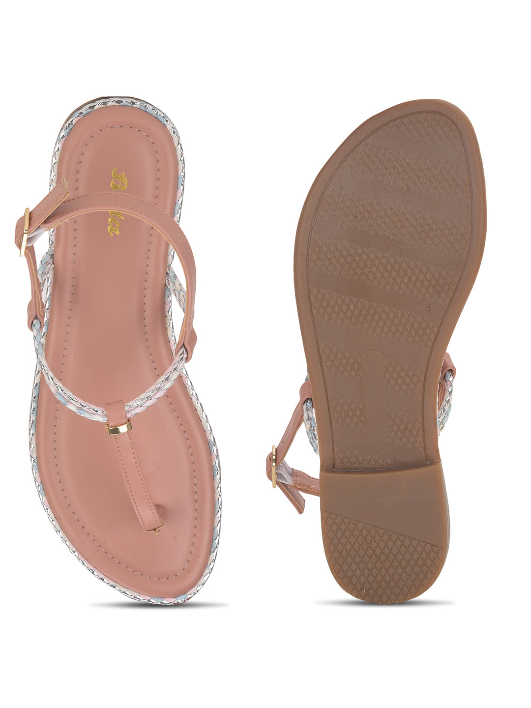 Bata Women Nude Casual Flat Sandal - Nude - View 4