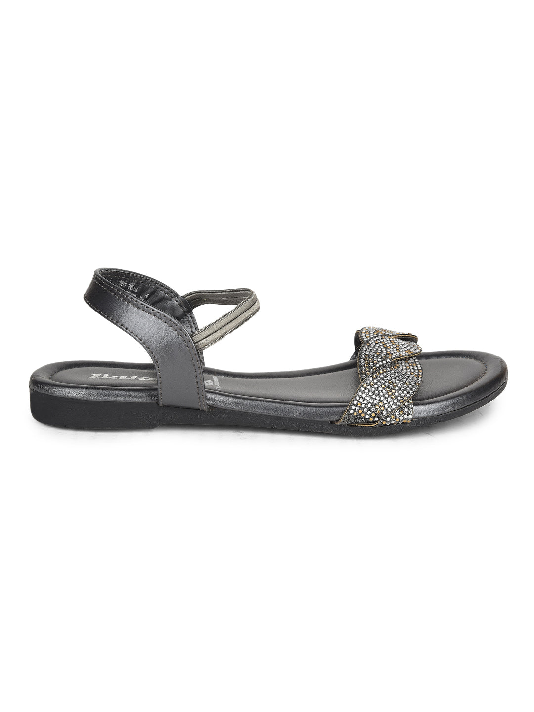 Bata Women Grey Casual Flat Sandal - Grey - View 2