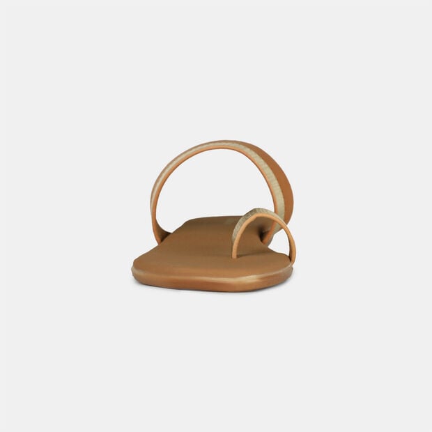 Bata Women's Tan Casual Toe Ring Flats Bata