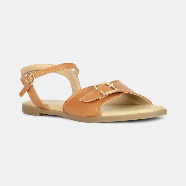 Bata Women's Brown Casual Flat Slingback Sandals Bata