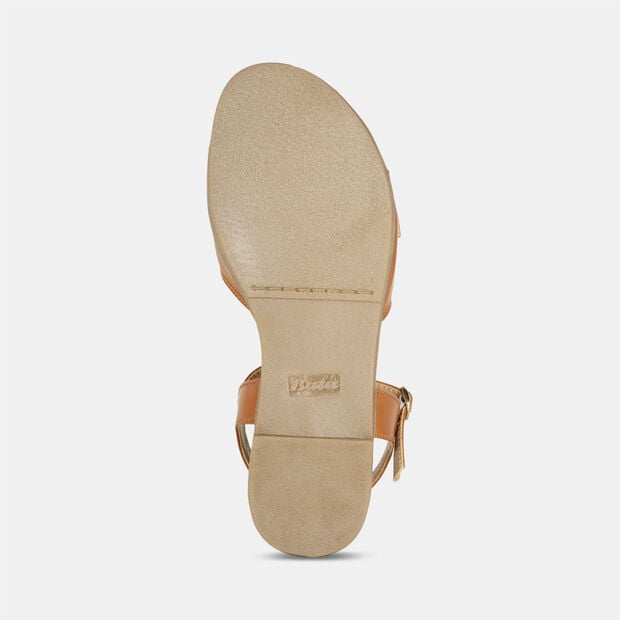 Bata Women's Brown Casual Flat Slingback Sandals Bata