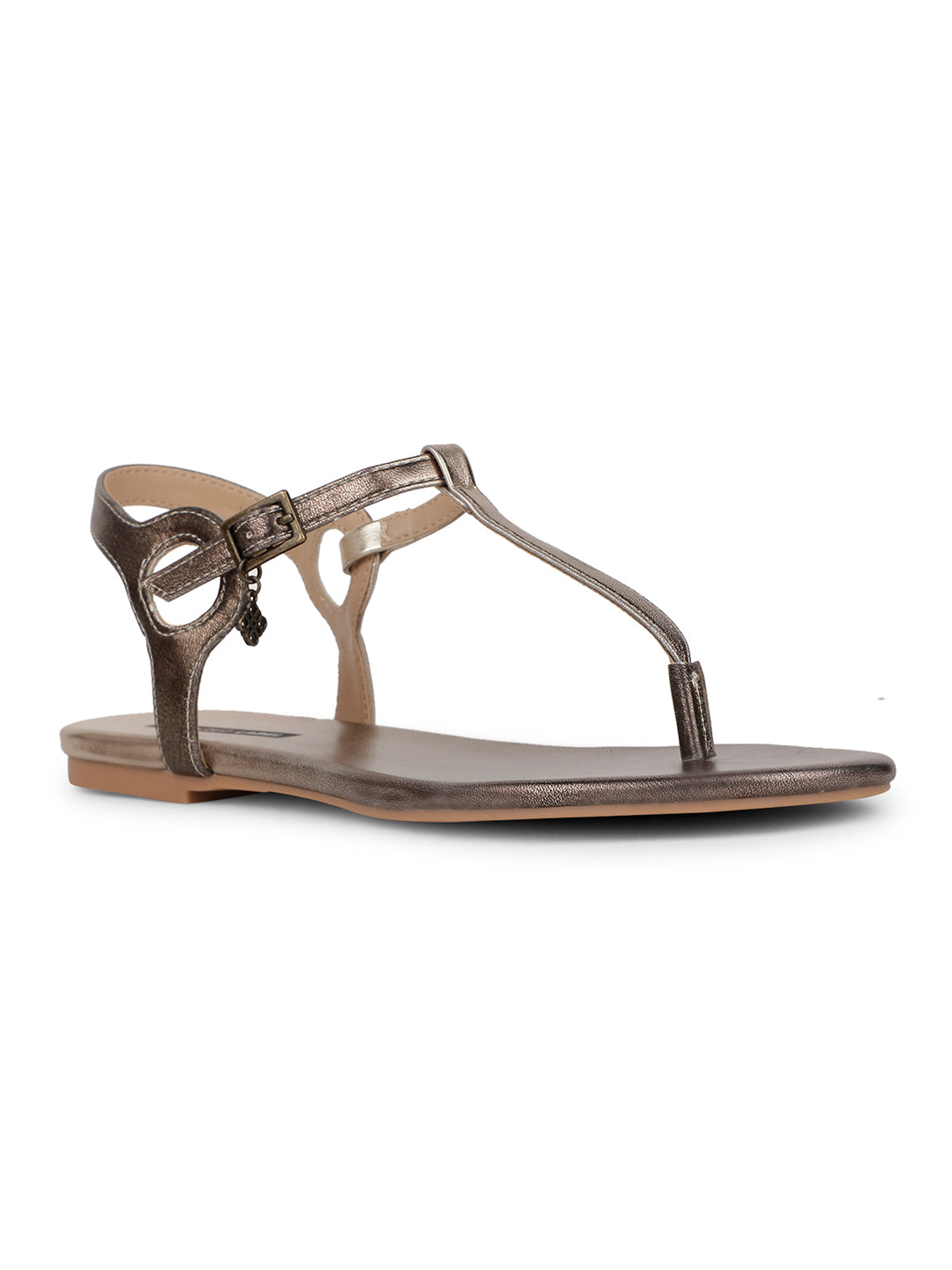 Bata Women Black T-Strap Flat Sandal - Black - View 1