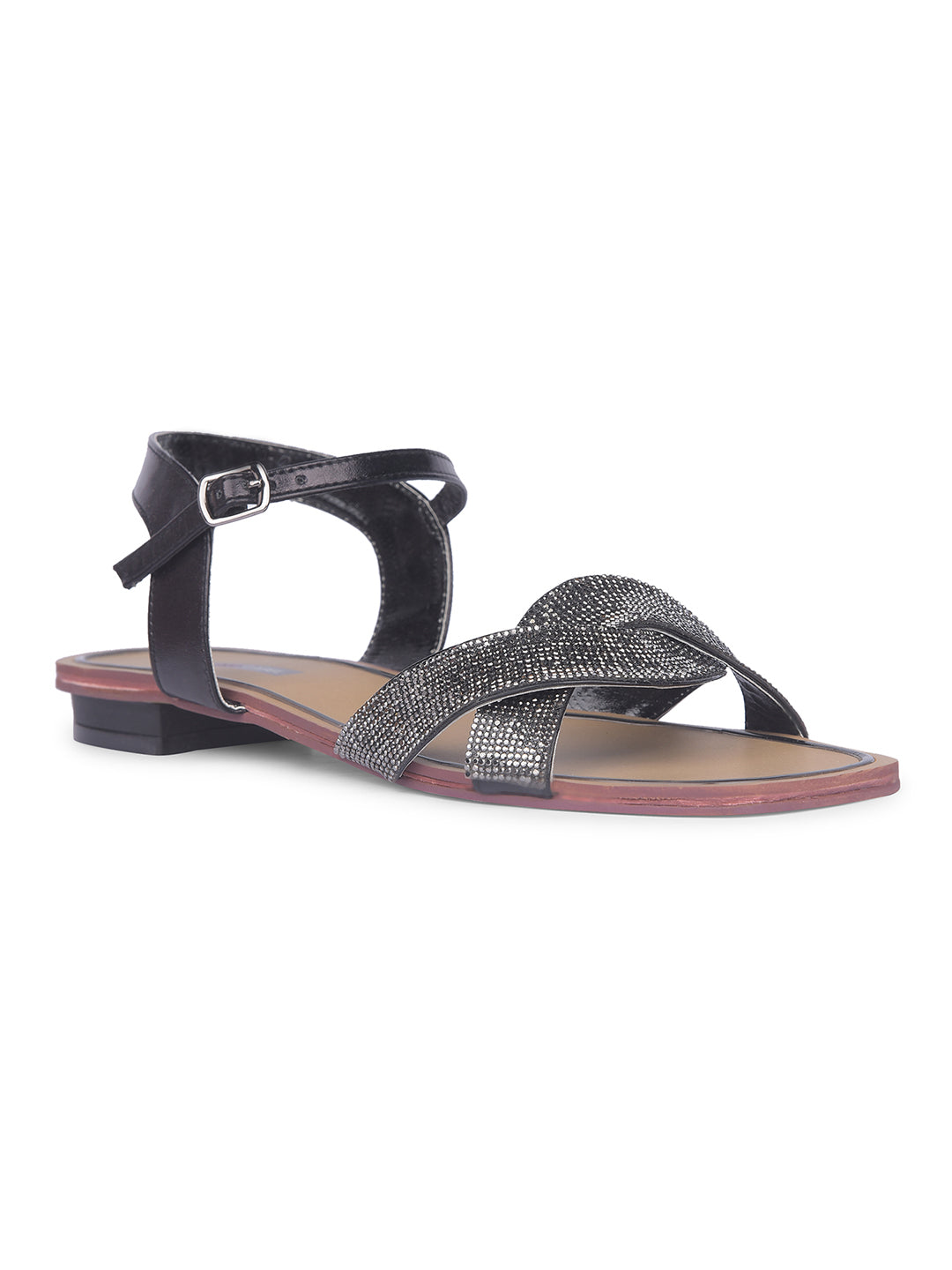 Bata Women Black Casual Flat Sandal - Black - View 1