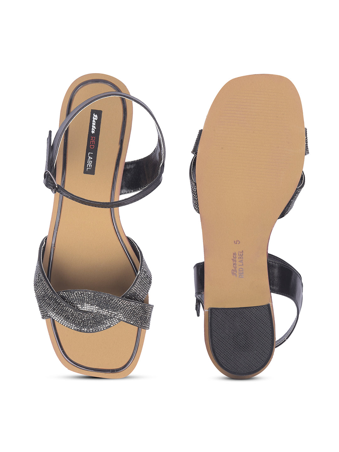 Bata Women Black Casual Flat Sandal - Black - View 4