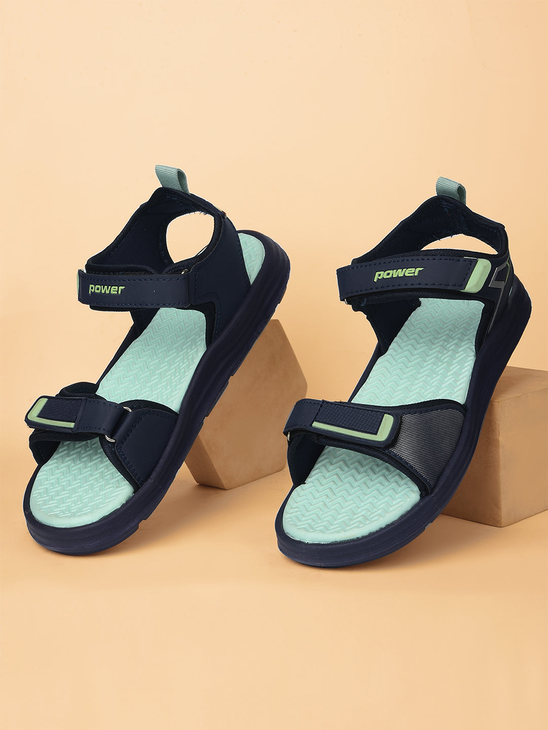 Power Women Green Velcro Strap Sporty Sandal - Green - View 6