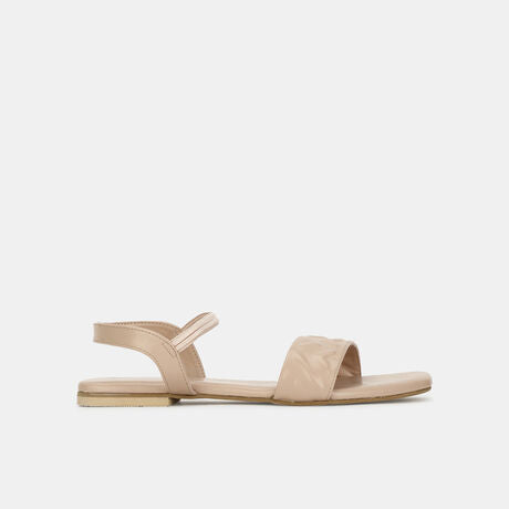 Bata Women Beige Casual Flat Sandal