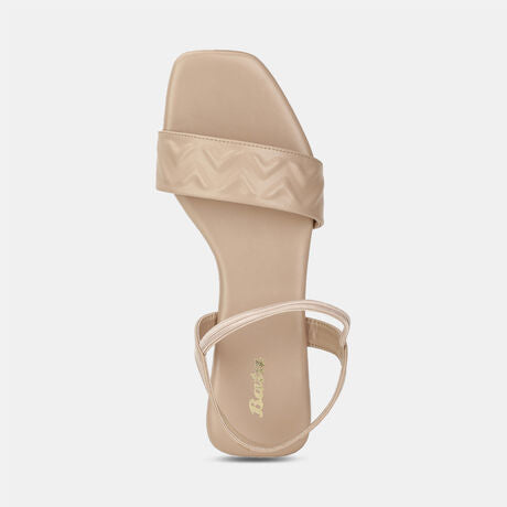 Bata Women Beige Casual Flat Sandal