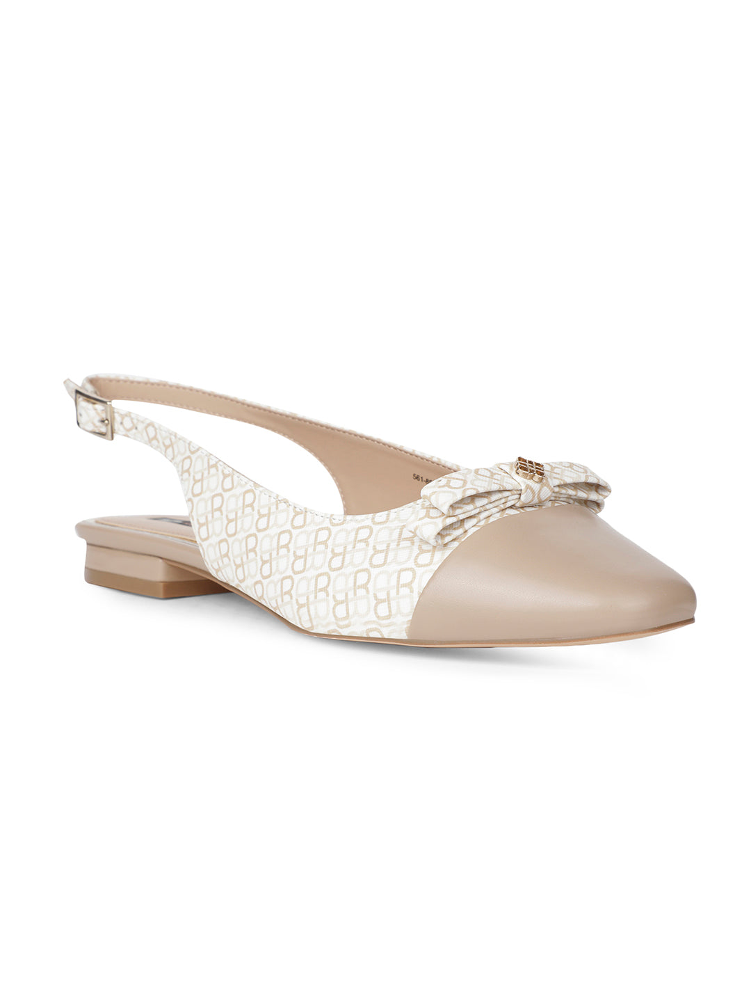 Bata Women Beige Pointed-Toe Slingback Flat Sandal - Beige - View 1